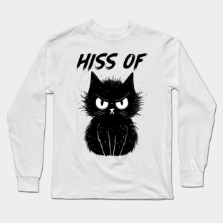 Funny Black Cat Hiss Off Meow Cat Long Sleeve T-Shirt